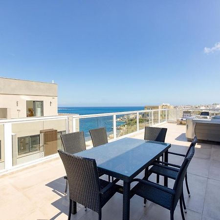 セント・ポールズ・ベイLux Sea Front Penthouse With Breathtaking Views In St Pauls By 360 Estatesアパートメント エクステリア 写真